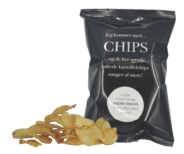 Chips poser, sølvfolie inkl. logotryk i 1-4 farver - Salty taste