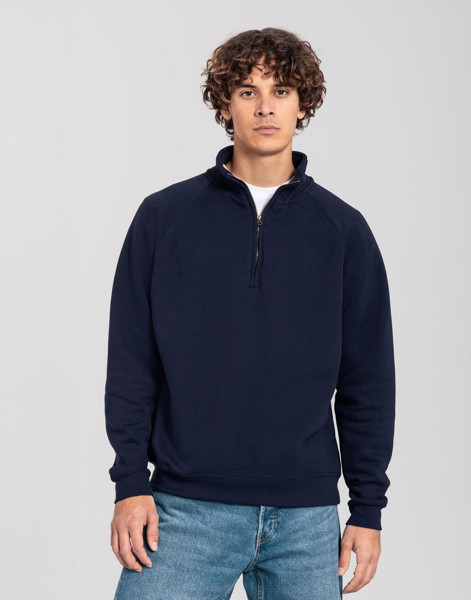 Iconic Premium Zip Neck Sweat - Deep Navy / XL