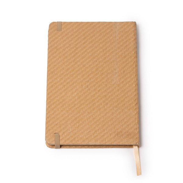 Custom A5 natural straw hardcover notebook with elastic band