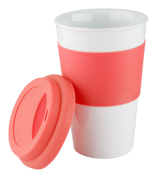 Szilikonos Bögre Soft Touch - Red / White