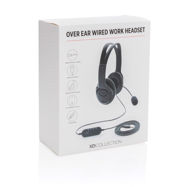 Over Ear hovedtelefon med kabel, sort