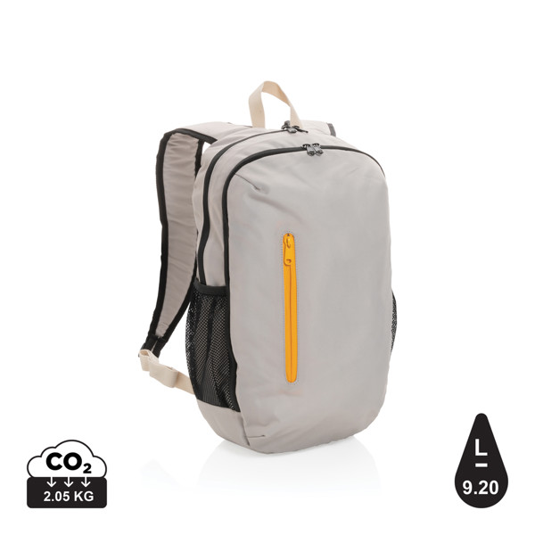 Impact AWARE™ 300D RPET casual backpack - Brown / Orange