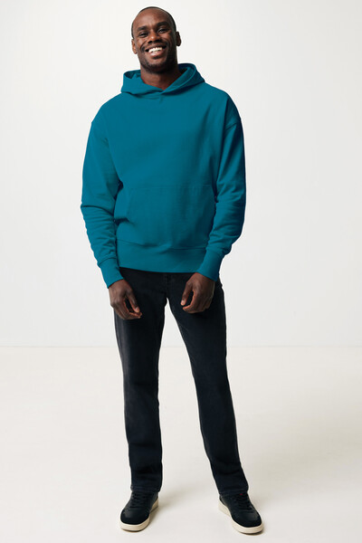 Mikina s kapucí IQONIQ Yoho relaxed fit z recykl. bavlny - Dark Teal / XXS