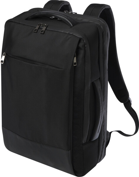 Mochila para portátil de 17" ampliável reciclada GRS de 35 L Expedition Pro - Preto liso