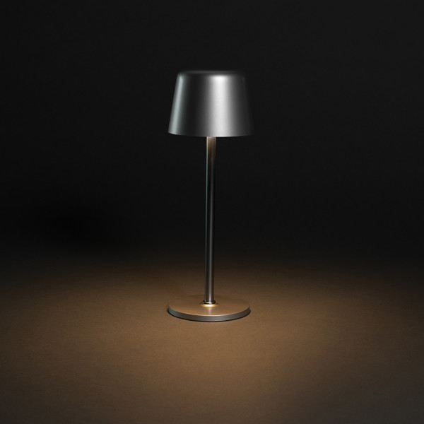 USB dobíjitelná stolní lampa Zenic z RCS recykl. plastu - Stříbrná