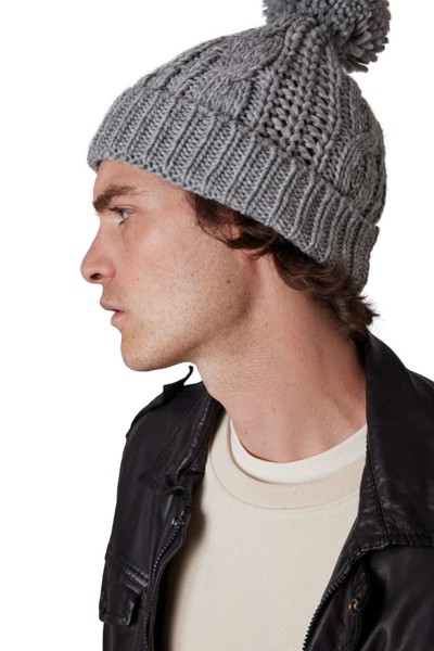 Knitted Beanie - Red / White / Navy