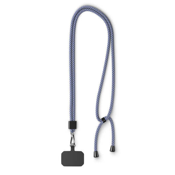 Crossbody, trendy 2-tone cord phone holder made of recycled polyester (rPET) - Dark Azure Blue / White / Black accessories