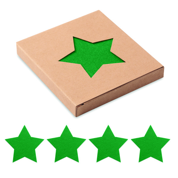 Set podstavkov Starguard RPET, oblika zvezde - Zelena