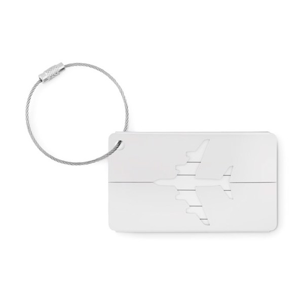 Fly Tag aluminium luggage tag, 75x45 mm - Matt Silver