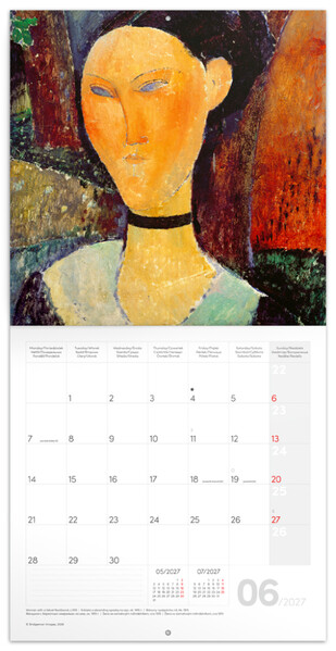Notique Poznámkový Kalendář Amedeo Modigliani 2027, 30 x 30 cm - Východní