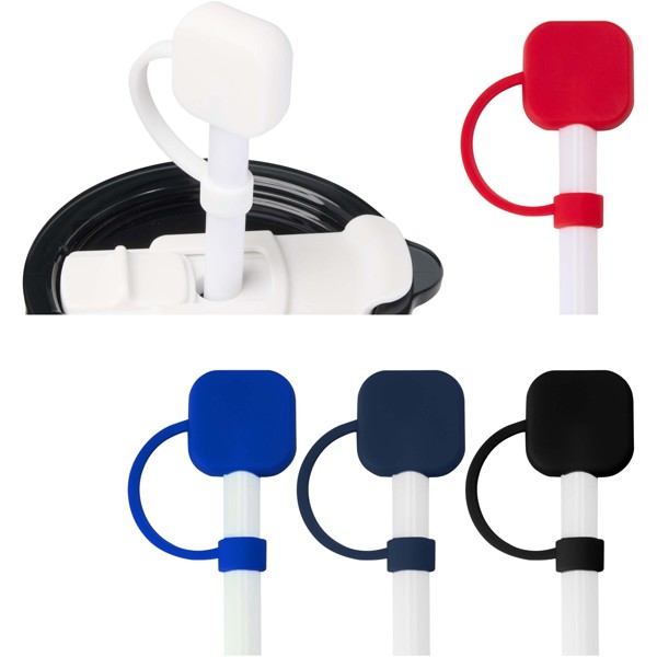 Sip silicone straw cover - White