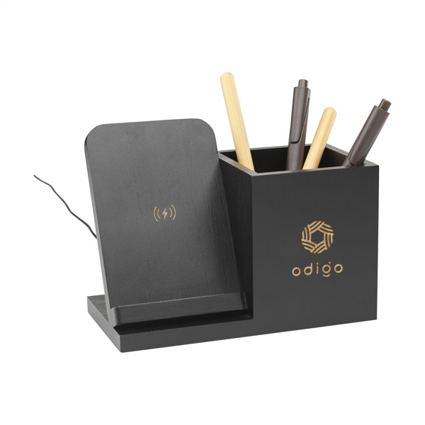 Bamboo Boss 15W charger/pen holder - Black