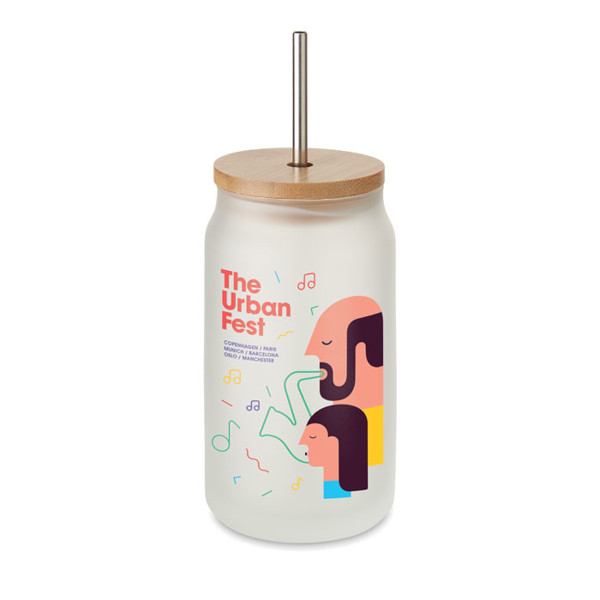 Jarblim mason jar, bamboo lid, 400 ml