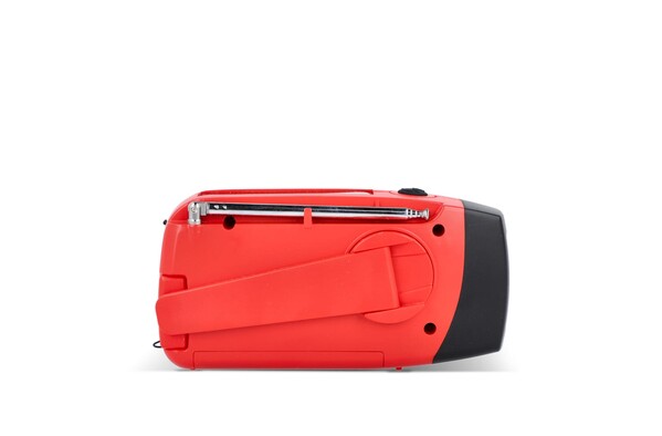 SafeSound Emergency Radio with Solar and Manual Winding - Red