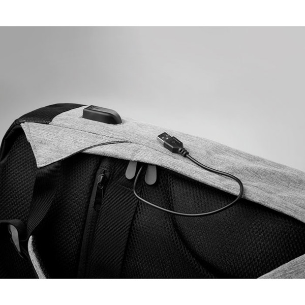 2 tone backpack incl USB plug Berlin - Grey