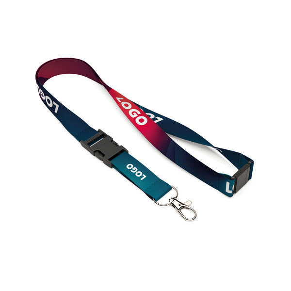 Abnehmbares Polyester-Sublimations-Lanyard - 10mm Breite / Metallkarabiner / Sicherheitsverschluss