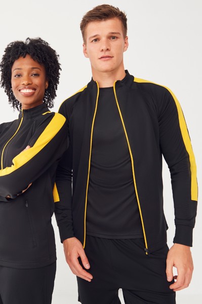 Adult's Knitted Tracksuit Top - Black / Emerald / 5XL