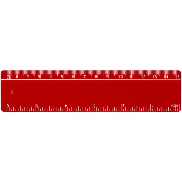 Plastové pravítko 15 cm Renzo - Červená s efektem námrazy