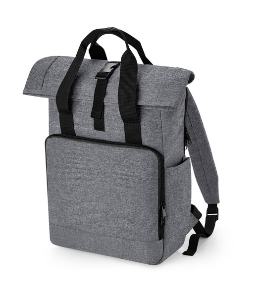 Recycled Twin Handle Roll-Top Laptop Backpack - Grey Marl / ONE SIZE