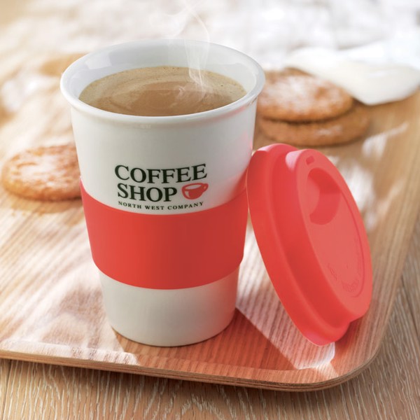 Ceramic mug w/ lid and sleeve Tribeca - Red