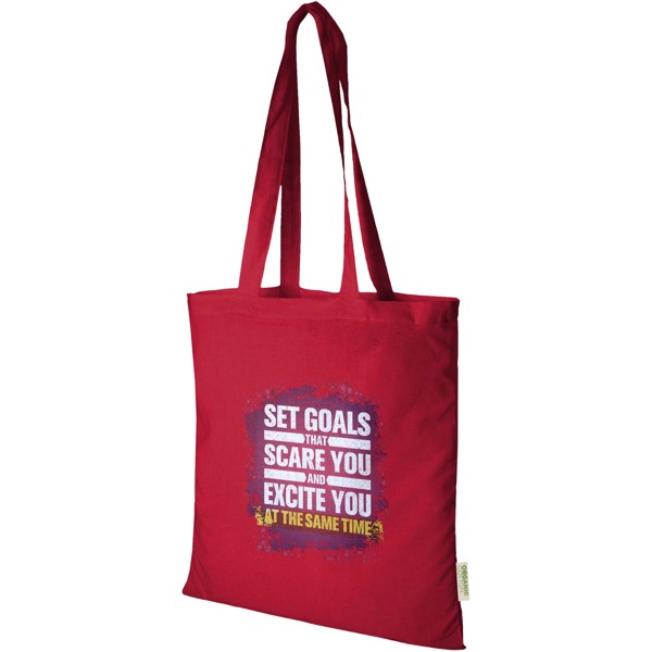 Tote bag in cotone biologico certificato OCS da 140 g/m² Odisha -7L - Rosso