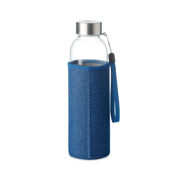 Utah Denim glass sport bottle 500 ml, neoprene pouch