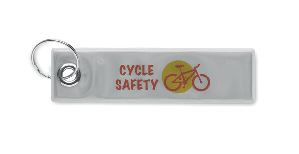 Reflective safety key tag (CE EN17353) - Silver (EN17353)