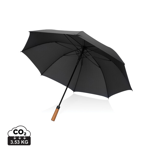 Tony Aware™ RPET 30 inch acacia auto open paraplu - Zwart