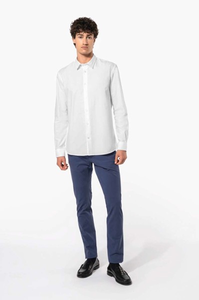 Men Long-Sleeved Easy Care Shirt Without Pocket - White / 2XL