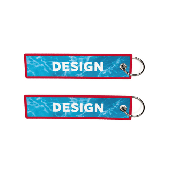 Full colour printed key tag - Medium Scarlet Red / 13x3cm