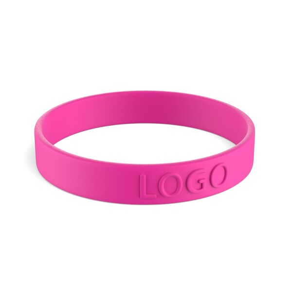 Silikonearmbånd (12mm width) - Dyb pink / 18x1.2x0.2cm