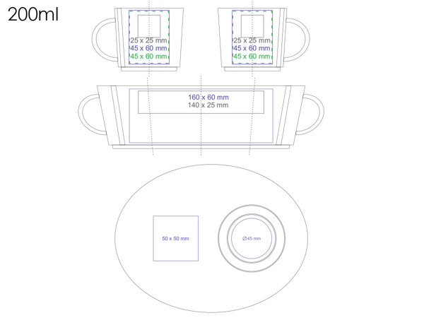 Lucas porcelain cup, 200 ml - 200 ml