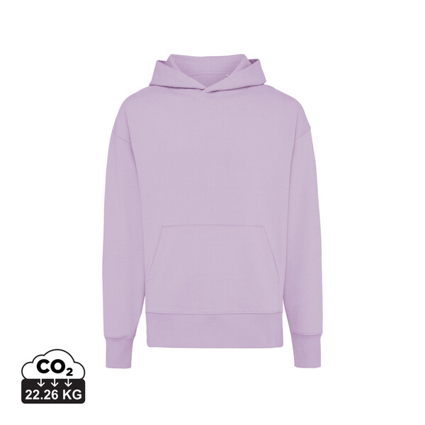 Mikina s kapucí Iqoniq Yoho relaxed fit z recykl. bavlny - Lavender / XL