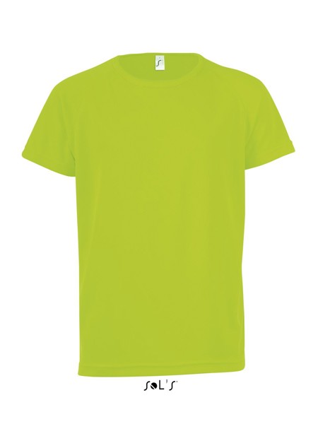 SOL'S SPORTY KIDS' - T-SHIRT ΜΕ ΜΑΝΊΚΙΑ RAGLAN - Neon Green / 12 years