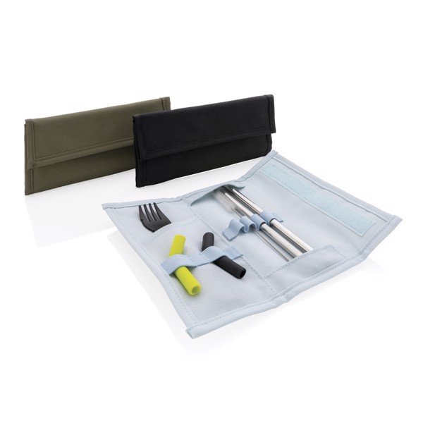 Set pailles 2 pcs et couverts Tierra - Bleu