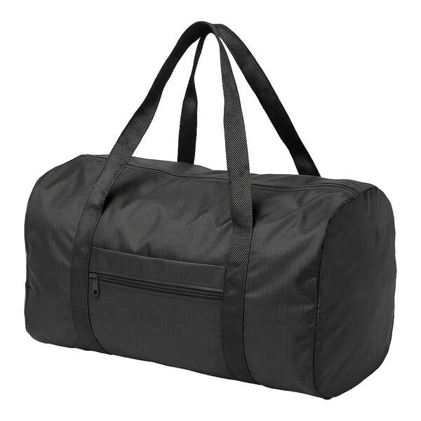 Duffle Bag In 210D Ripstop Polyester, Foldable Into Pocket - Black