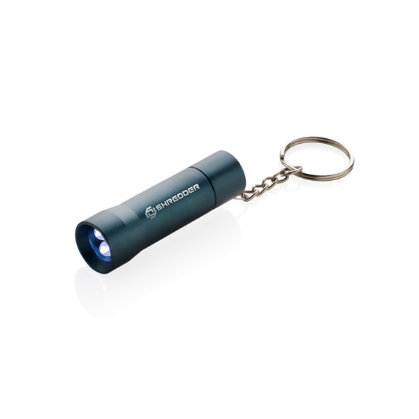 Porte-clés torche en aluminium recyclé RCS Flash - Bleu