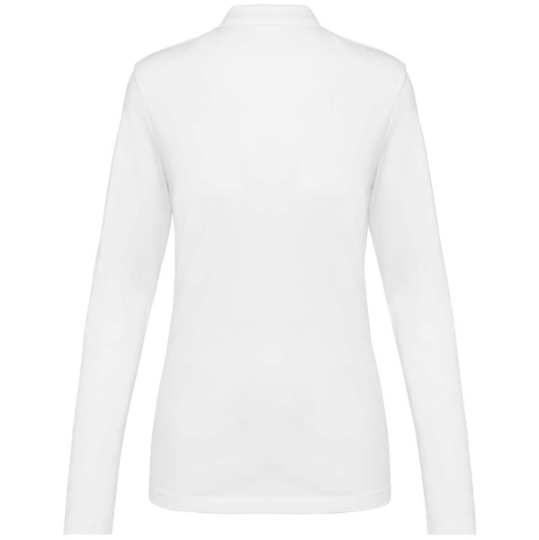 Ladies' Long-Sleeved Supima® Polo Shirt - White / XL