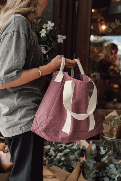 Plážová taška BEAU AWARE™ z recyklovaného plátna 400 gsm - Maroon