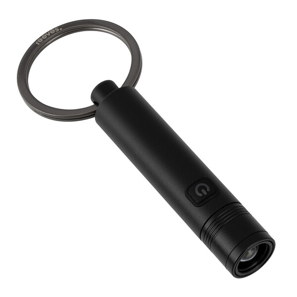 Porte-clés avec lampe de poche LED rechargeable PORTO LIGHT - noir