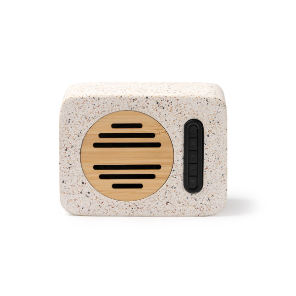 Altavoz bluetooth personalizado de terrazo reciclado y bambú 5W