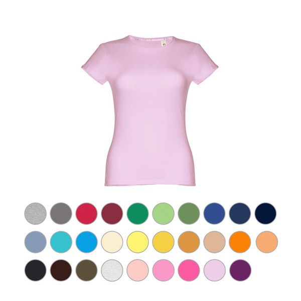 THC SOFIA. T-shirt ceinturé en coton pour femme - Jaune / M
