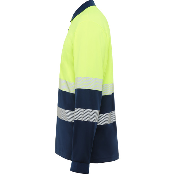 Polo Manga Larga Vega - Marino/Amarillo Fluor / XL