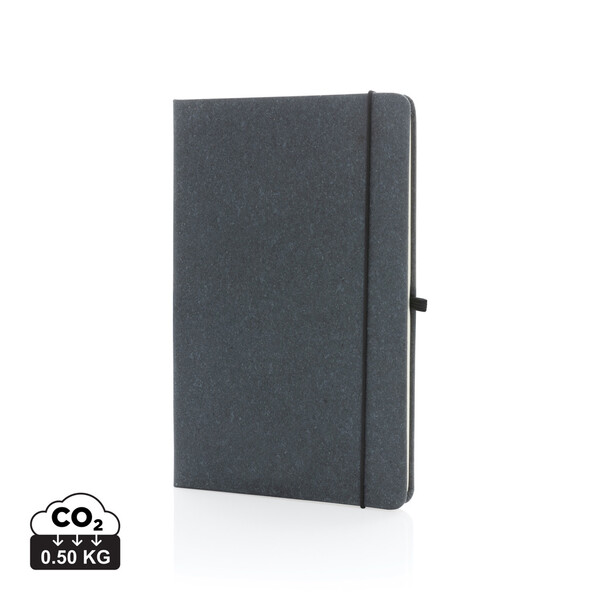 GRS Gerecycled lederen hardcover notitieboek A5 - Grijs