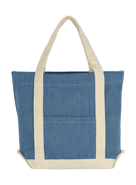 Canvas Denim Shopper - Dark Blue Stonewash / Natural / ONE SIZE