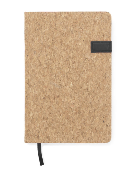 Notebook MENTE with USB flash drive 16 GB, A5 - black