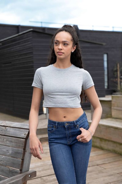 Women's Tri-Blend Cropped T - Solid White / L