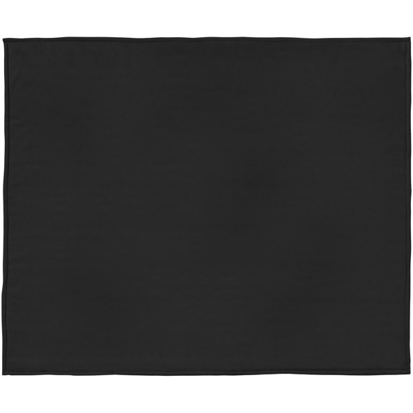 Springwood soft fleece and sherpa plaid blanket - Solid black / Off white