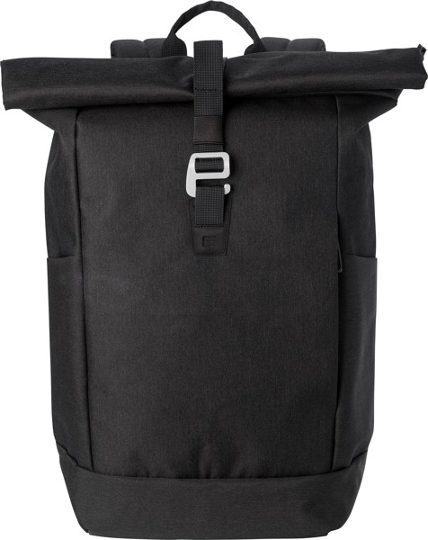 Mochila roll-top em poliéster (600D) Oberon - preto