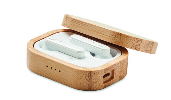 TWS earbuds in bamboo case Jazz Bamboo